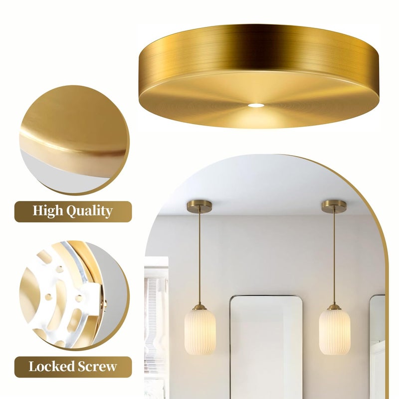 KCO Lighting 4.7 Inches Brass Ceiling Light Canopy Kit, Vintage Chandelier Plate Cover, Light Fixture Mounting Hardware for Hanging Lamp Fixture - Image 4